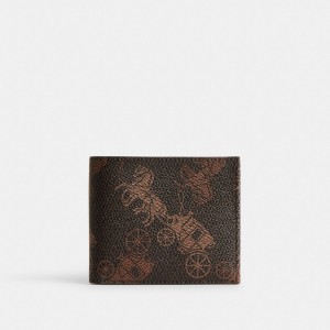 Férfi COACH® Double Billfold With Large Horse And Carriage Print Pénztárca Szürke | HUAHX245