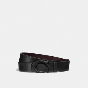 Férfi COACH® Signature Buckle Cut To Size Reversible, 38 Mm Öv Fekete | HUAHG266