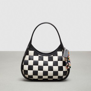 Női COACH® Ergo In Checkerboard Patchwork Upcrafted Leather Válltáska Fekete | HUHAL864