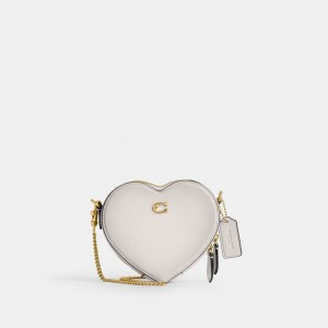 Női COACH® Heart 14 Crossbody Táska Fehér | HUAHC786