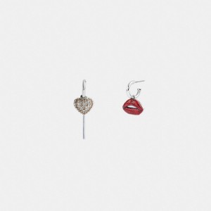 Női COACH® Lollipop And Lips Mismatch Earring Titán Színes | HUZUM548