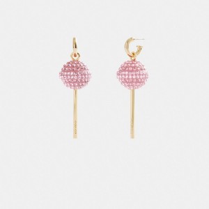 Női COACH® Lollipop Earring Arany Rózsaszín | HUXYM547