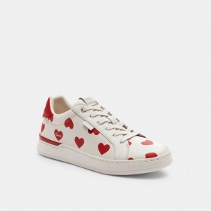 Női COACH® Lowline Low Top With Valentine's Print Sportcipő Piros | HUXYX380