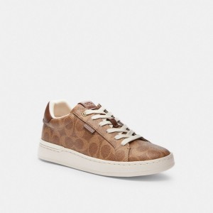 Női COACH® Lowline Luxe Low Top Sportcipő Barna | HUCTC381