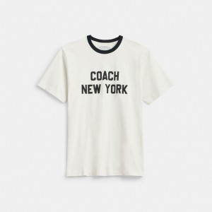 Női COACH® New York Póló Fehér | HUDFO503