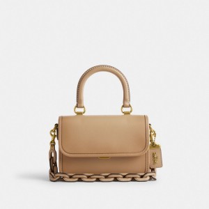 Női COACH® Rogue Top Handle Kézitáska Bézs | HUZUW847