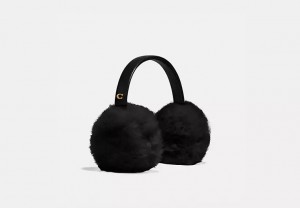 Női COACH® Shearling Earmuffs Kalap Fekete | HUXYA640