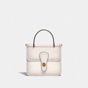 Női COACH® Willis Top Handle 18 Kézitáska Fehér | HUMQO854