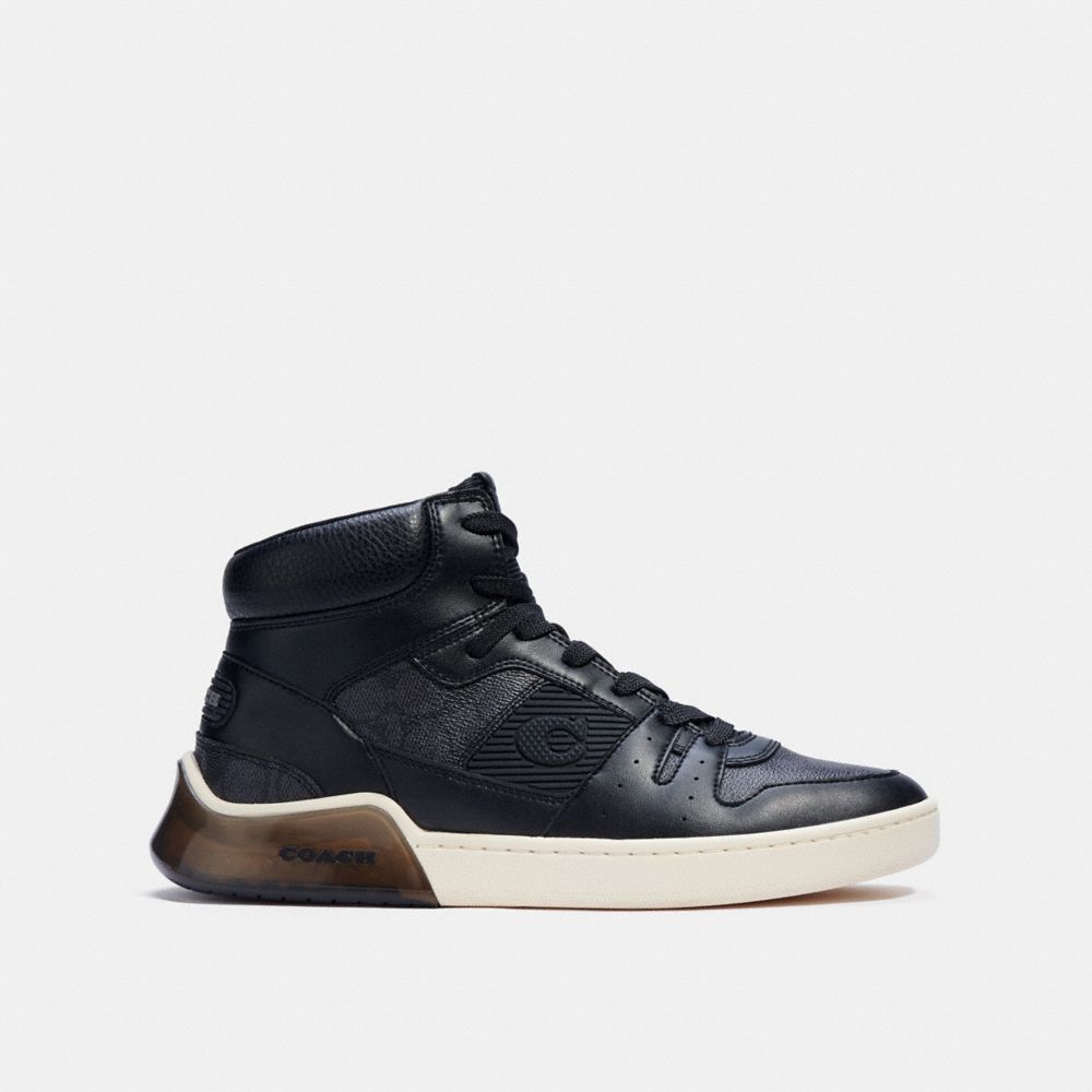 Férfi COACH® Citysole High Top In Signature Canvas Sportcipő Szürke Fekete | HUHAZ136