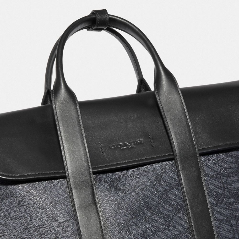 Férfi COACH® Gotham Portfolio In Signature Canvas Kézitáska Fekete Réz Szürke | HUMQY230