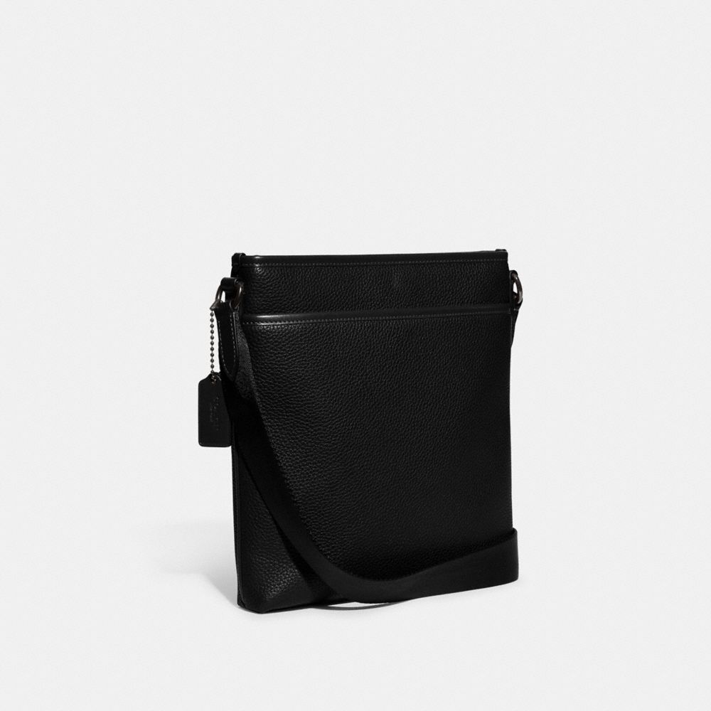 Férfi COACH® Gotham Slim Crossbody Crossbody Táska Fekete | HUJPV220