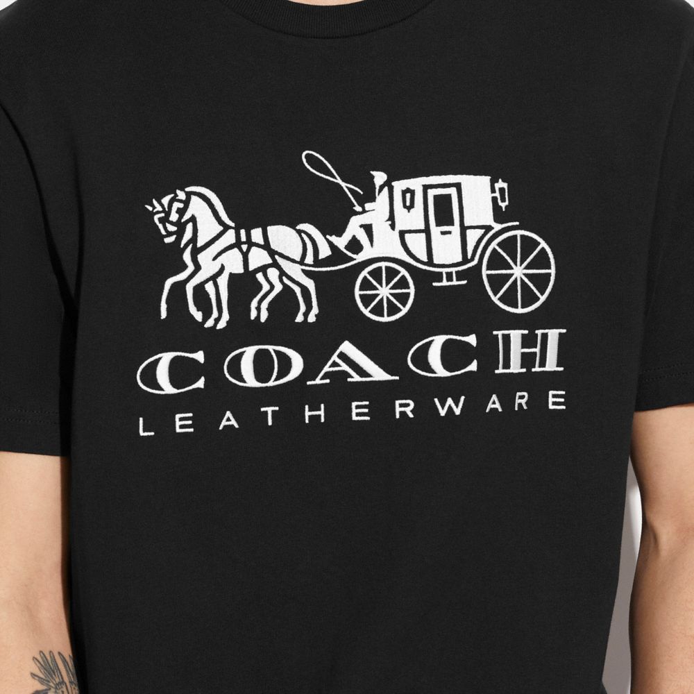 Férfi COACH® Horse And Carriage In Organic Cotton Póló Fekete | HUVRA181