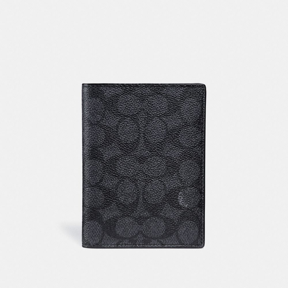 Férfi COACH® Passport In Signature Canvas Kártyatok Szürke | HUEBO206