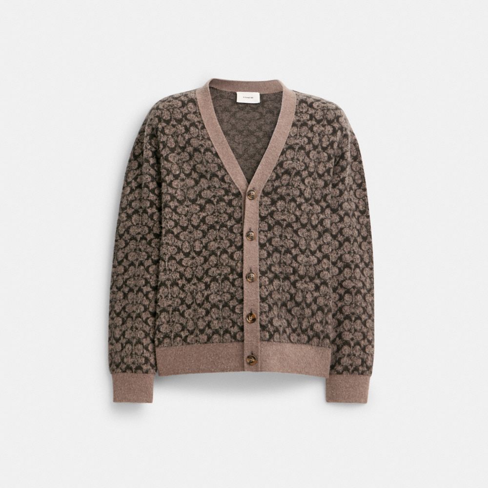 Férfi COACH® Signature Cardigan Póló Szürke Színes | HUXYD183