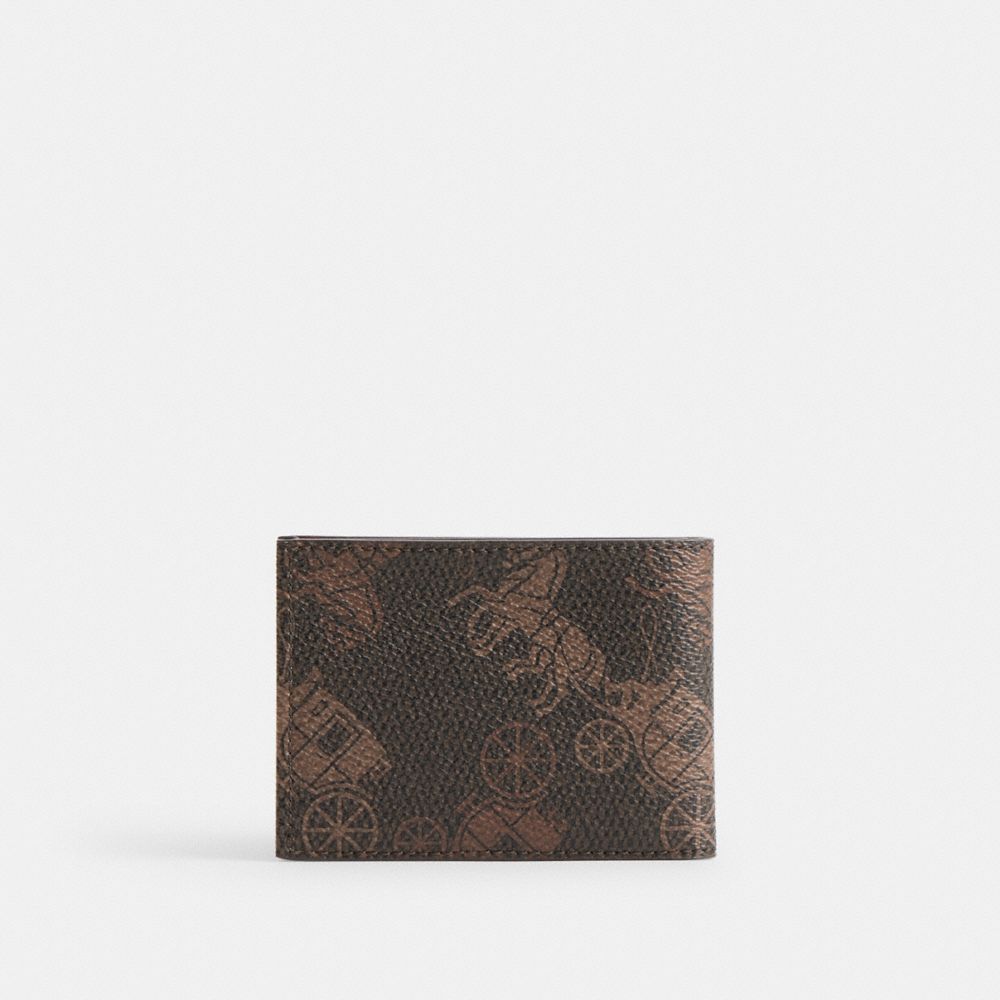 Férfi COACH® Slim Billfold With Large Horse And Carriage Print Pénztárca Szürke | HUYXM250