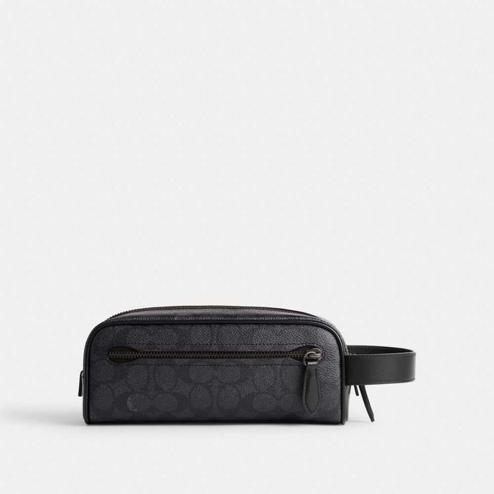 Férfi COACH® Travel Kit In Signature Canvas Technology Szürke | HUBEY284