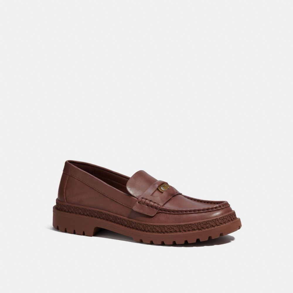 Férfi COACH® With Signature Coin Loafer Barna | HUHAM115