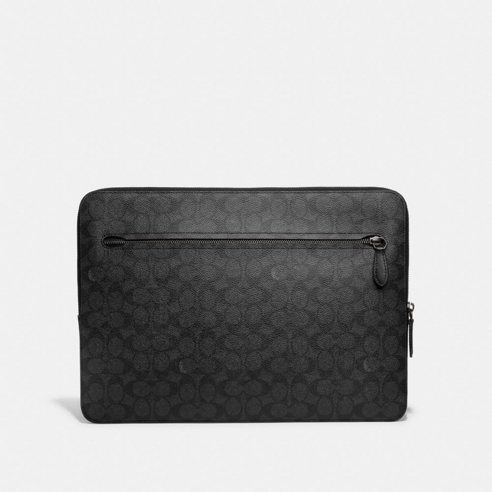 Férfi COACH® Zip Around Laptop Case In Signature Canvas Kézitáska Szürke | HUVRO233