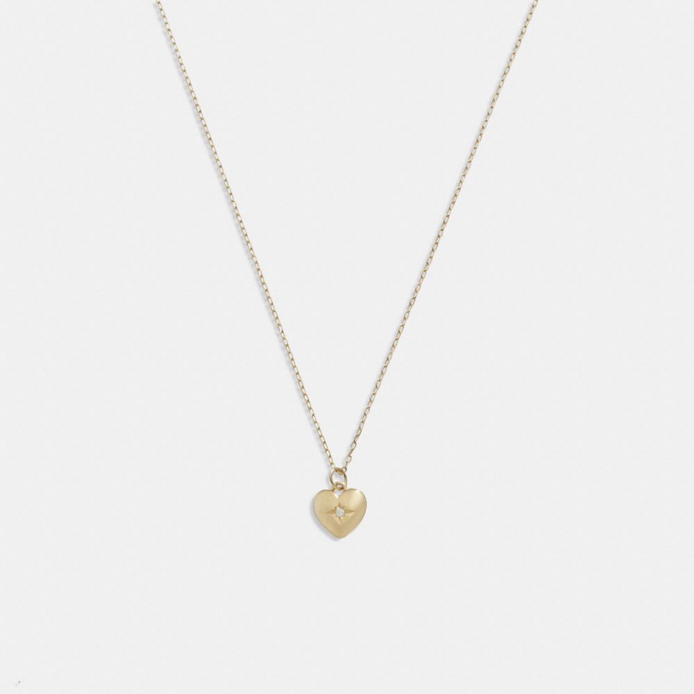 Női COACH® 14 K Heart Pendant Nyaklánc Arany | HURVV571