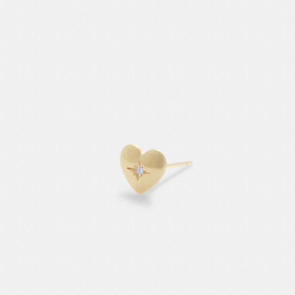 Női COACH® 14 K Heart Single Stud Earring Arany | HUKOS533