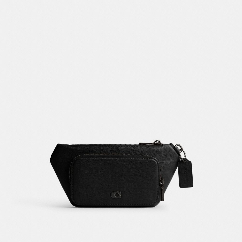 Női COACH® Belt Bag With Signature Canvas Interior Detail Övtáska Fekete | HUWNG725