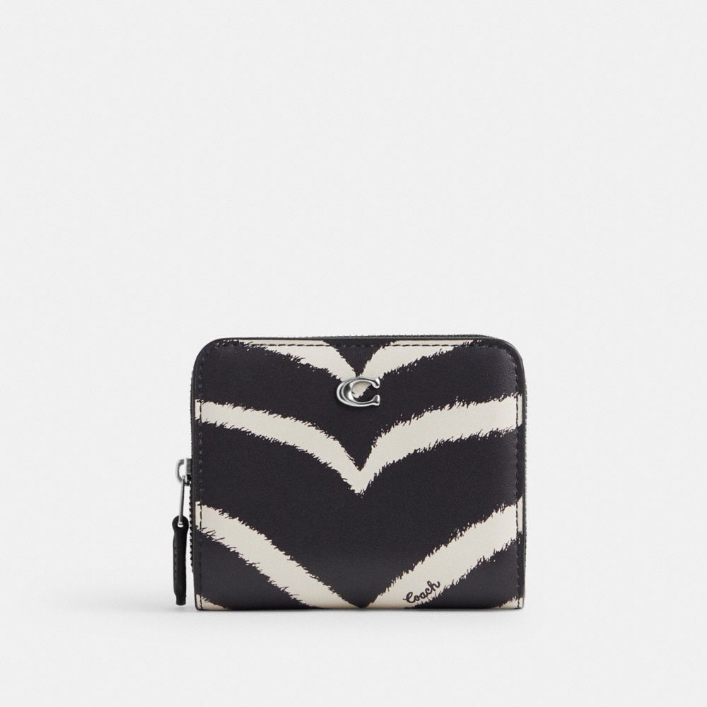 Női COACH® Billfold With Zebra Print Pénztárca Titán | HUKOD966