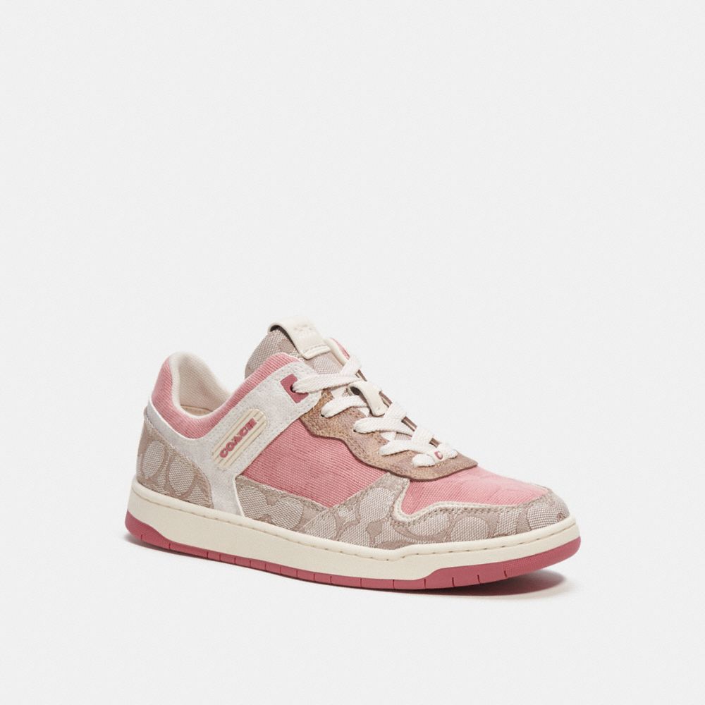 Női COACH® C201 Low Top In Signature Sportcipő Szürke | HUOKO368