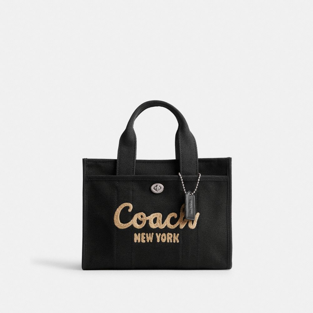 Női COACH® Cargo 26 Tote Titán Fekete | HUFDL918