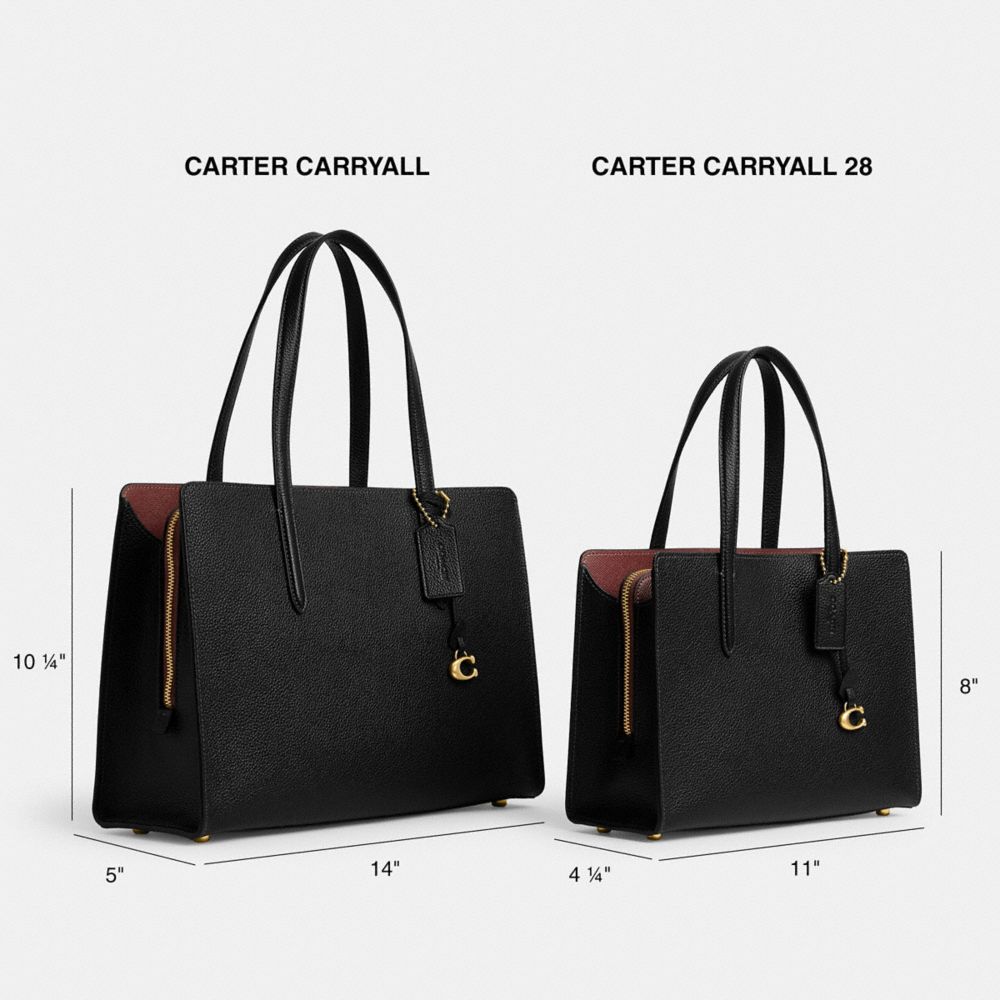 Női COACH® Carter Carryall 28 In Signature Canvas Kézitáska Barna Piros | HUEBS830