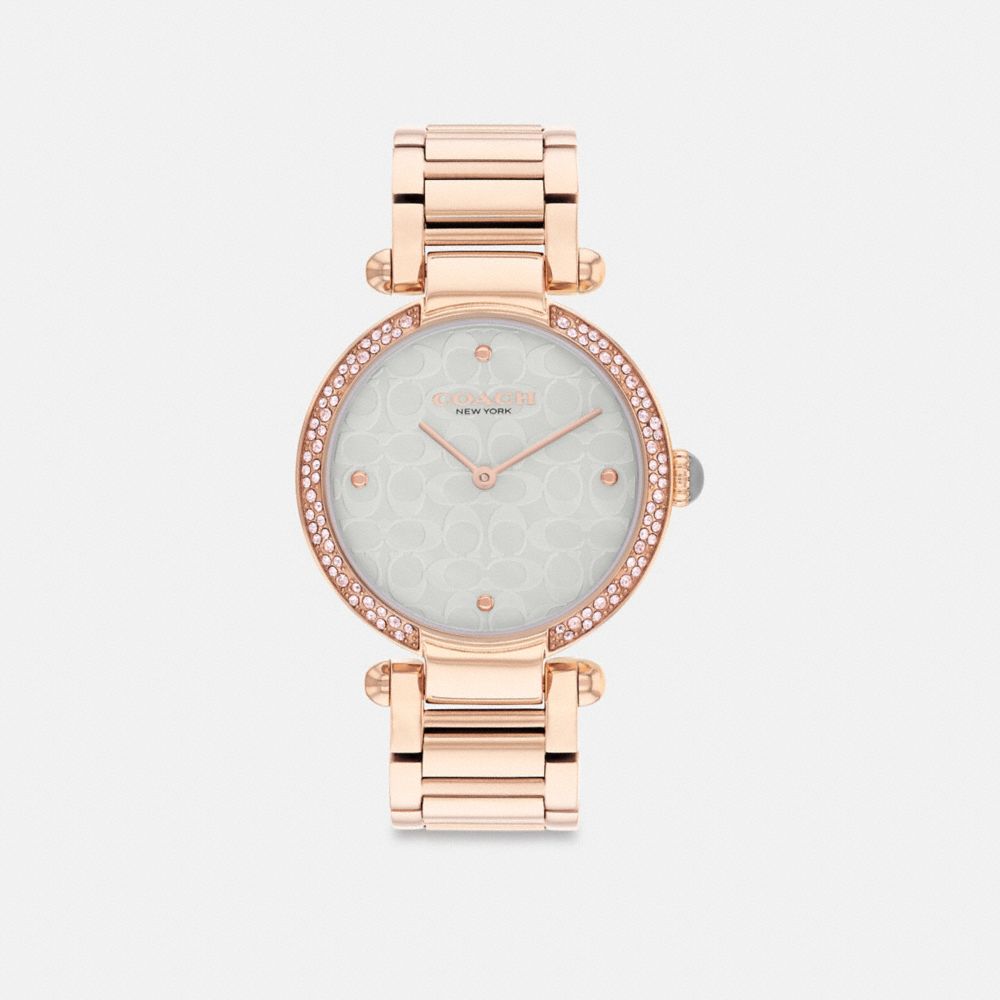 Női COACH® Cary, 34 Mm Óra Rózsaszín Arany Világos Kék | HUUHU613