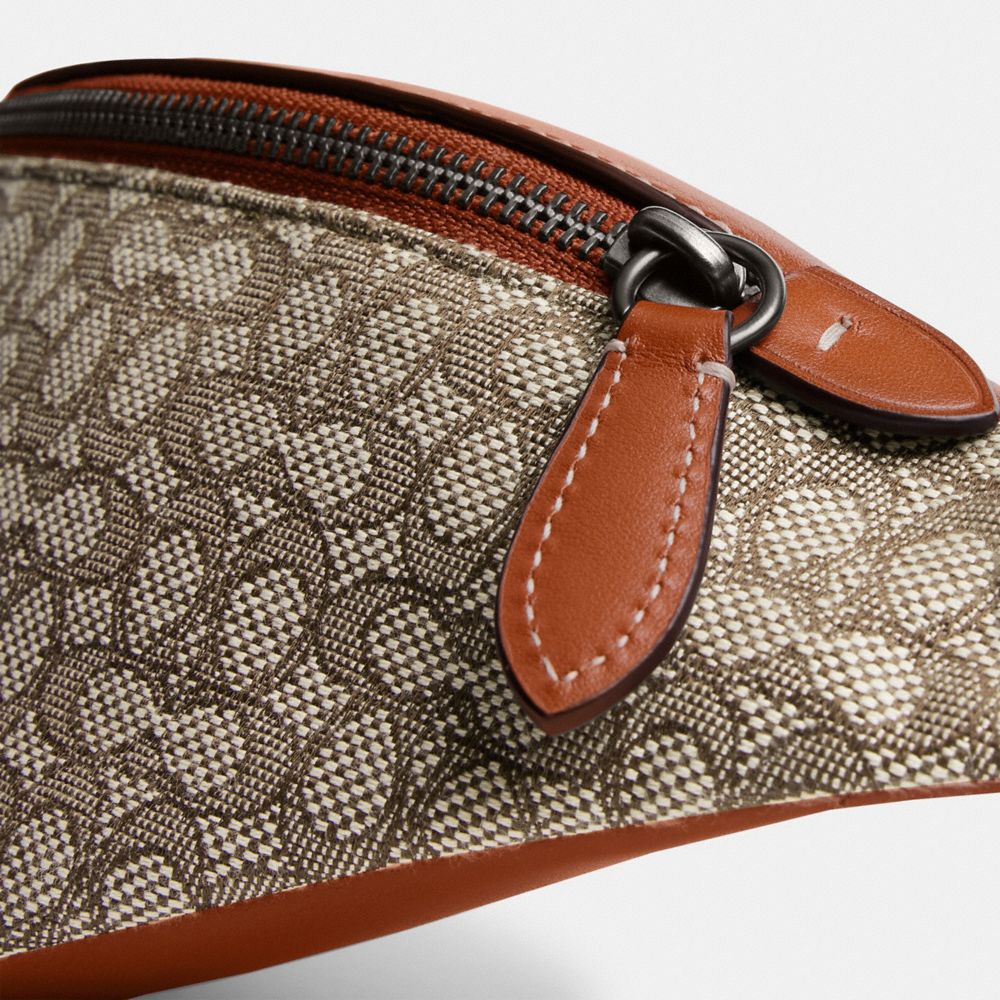 Női COACH® Charter 7 In Micro Signature Jacquard Övtáska Barna Szürke | HUYXL729