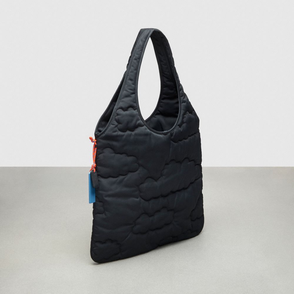 Női COACH® Coachtopia Loop Quilted Cloud Tote Fekete | HUSGX920