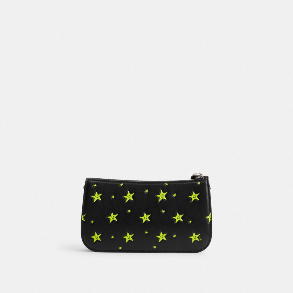 Női COACH® Cosmic Penn With Star Print Válltáska Titán Fekete | HUJPK863