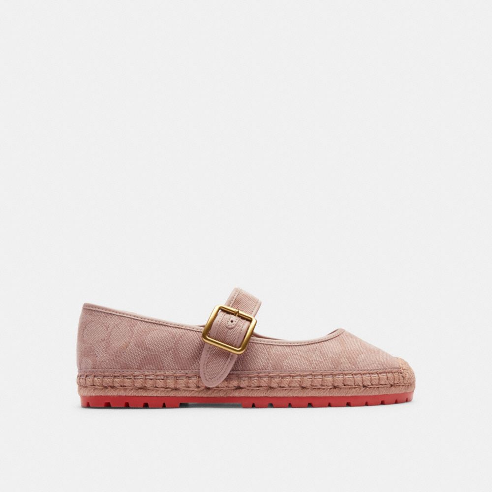 Női COACH® Courtney Espadrille In Signature Canvas Alkalmi Cipő Világos Rózsaszín | HUPJS317