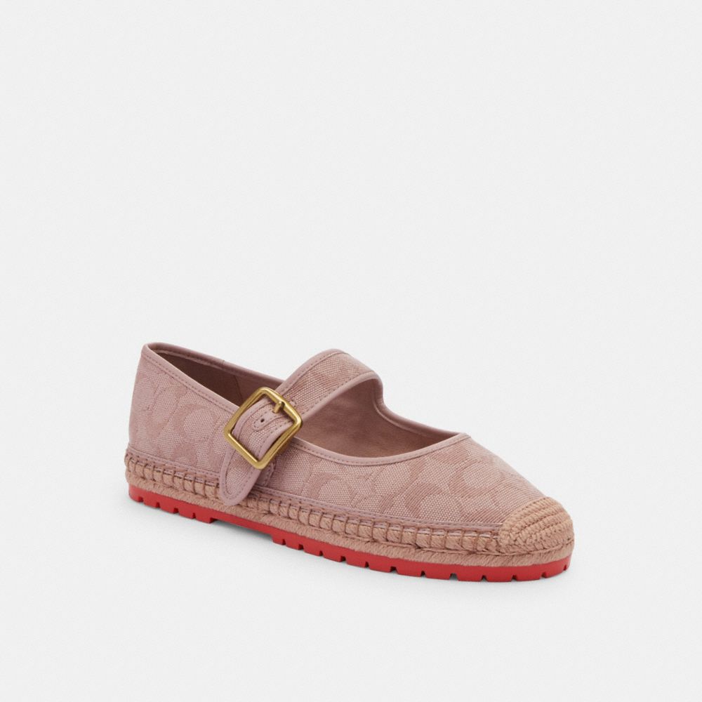 Női COACH® Courtney Espadrille In Signature Canvas Alkalmi Cipő Világos Rózsaszín | HUPJS317