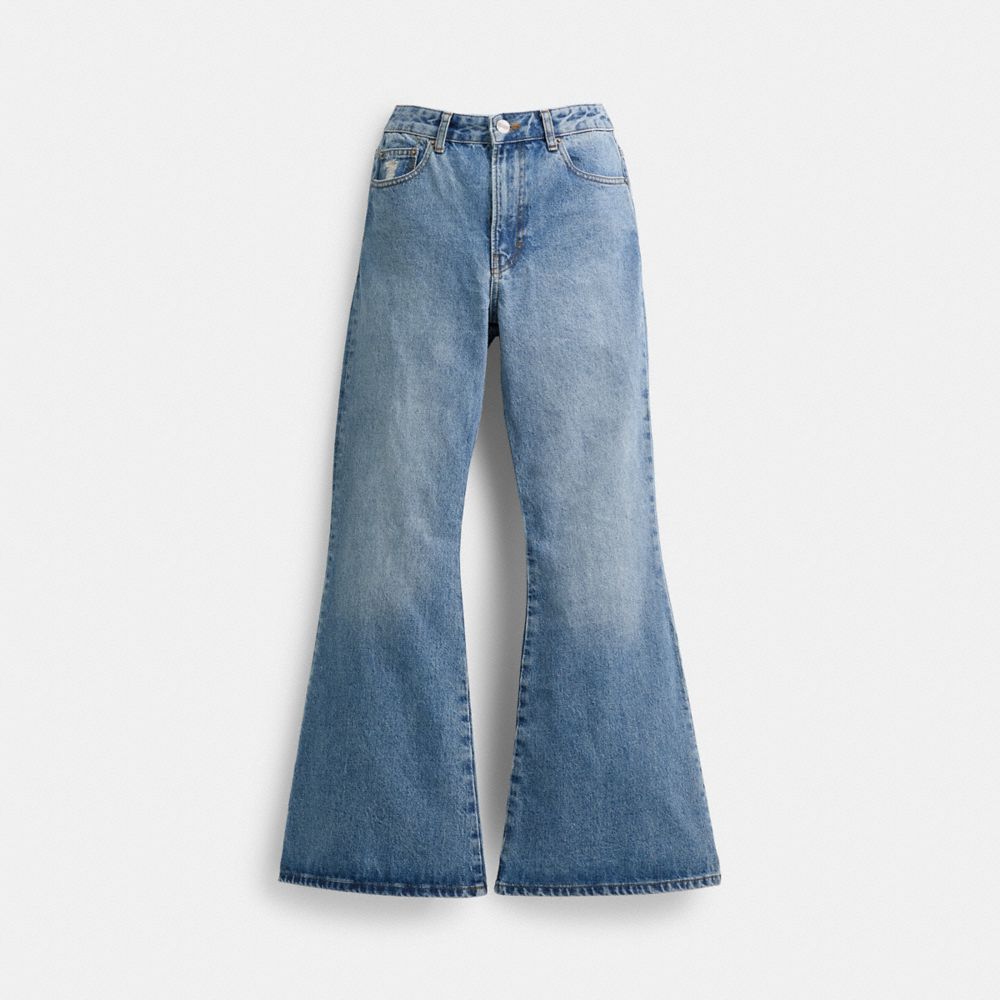 Női COACH® Denim Boot Cut Jeans Nadrág Kék | HUSGS452