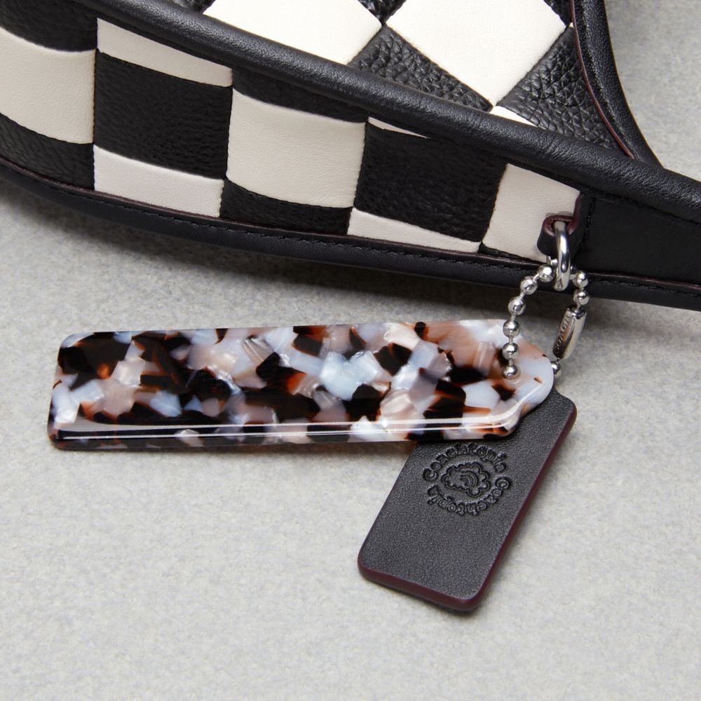 Női COACH® Ergo In Checkerboard Patchwork Upcrafted Leather Válltáska Fekete | HUHAL864