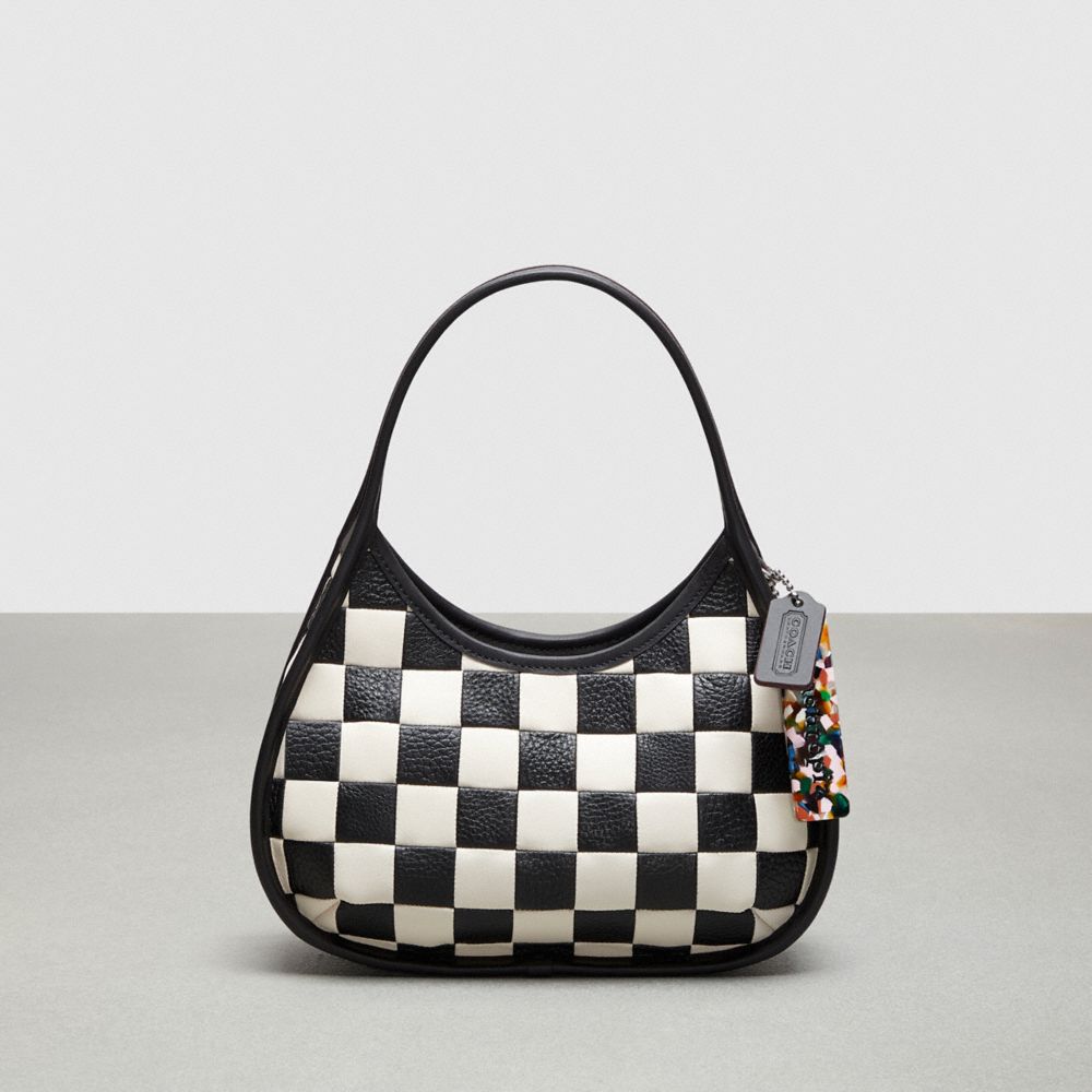 Női COACH® Ergo In Checkerboard Patchwork Upcrafted Leather Válltáska Fekete | HUHAL864