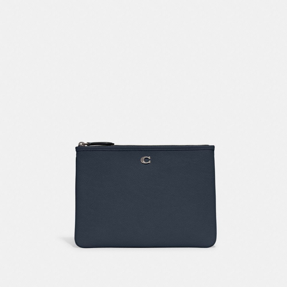 Női COACH® Essential Pouch 28 Clutch Titán Kék | HUKOX758