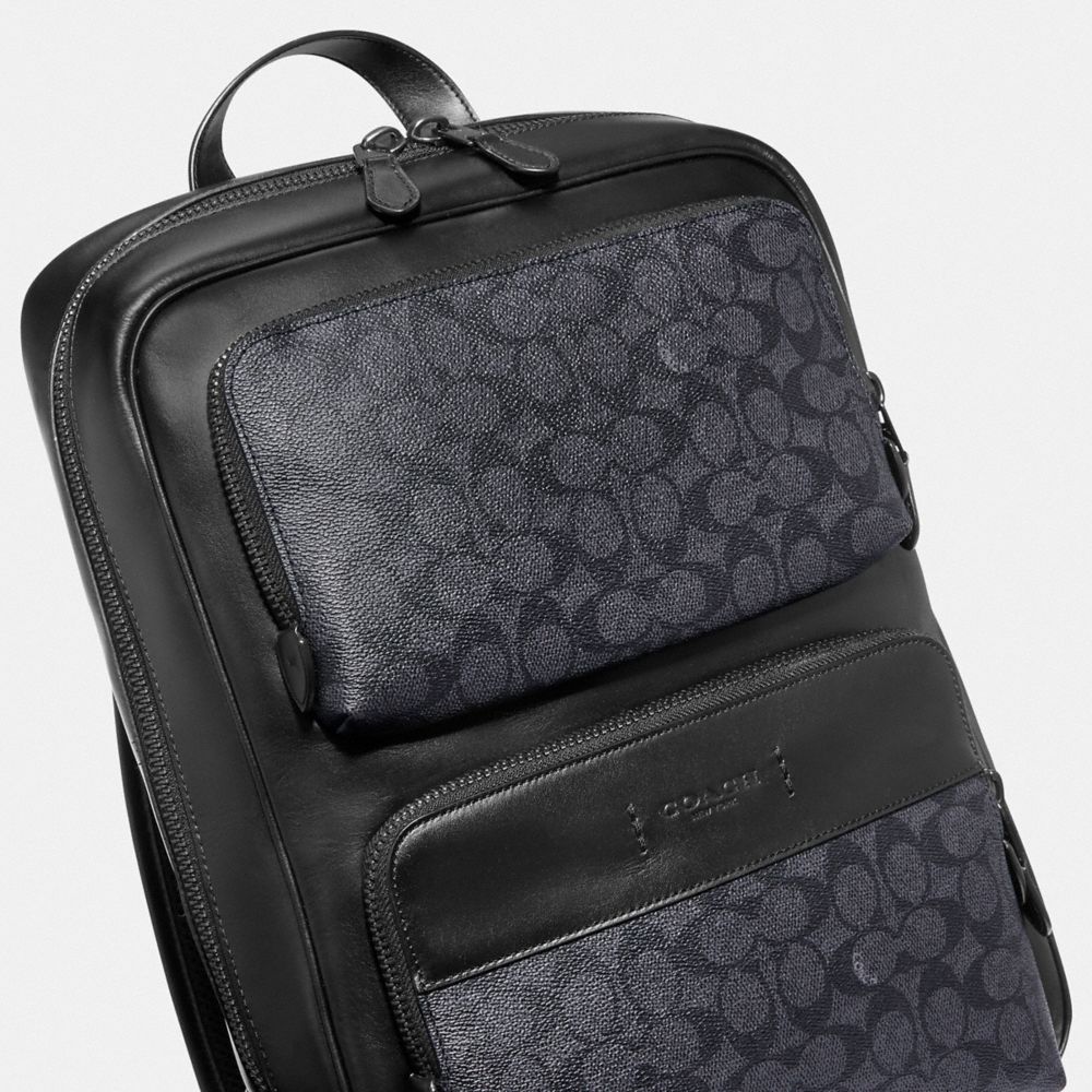 Női COACH® Gotham In Signature Canvas Hátizsák Fekete Réz Szürke | HUSGW712