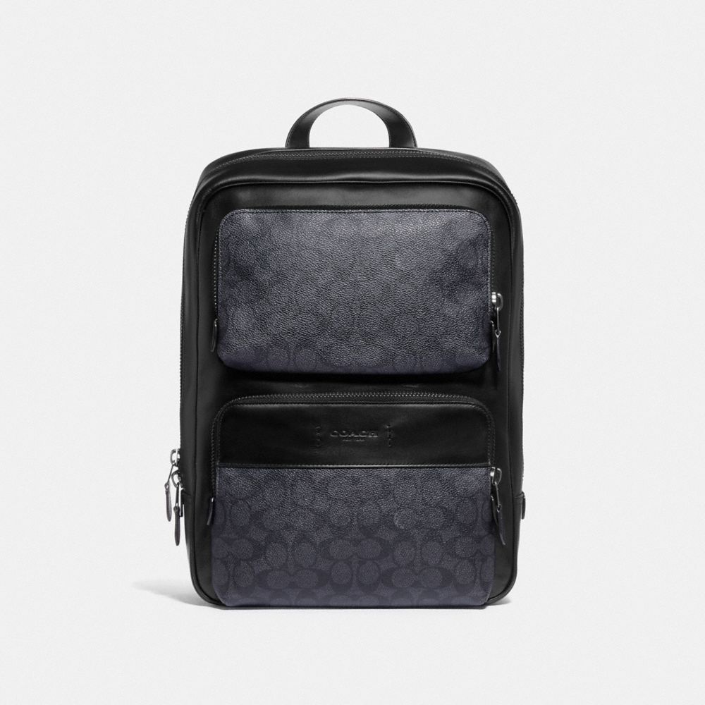 Női COACH® Gotham In Signature Canvas Hátizsák Fekete Réz Szürke | HUSGW712