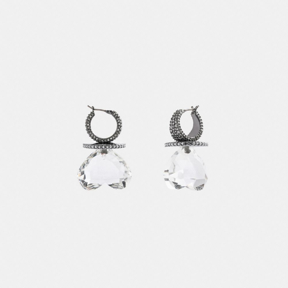 Női COACH® Heart Gemstone Earring Titán | HUBEV544