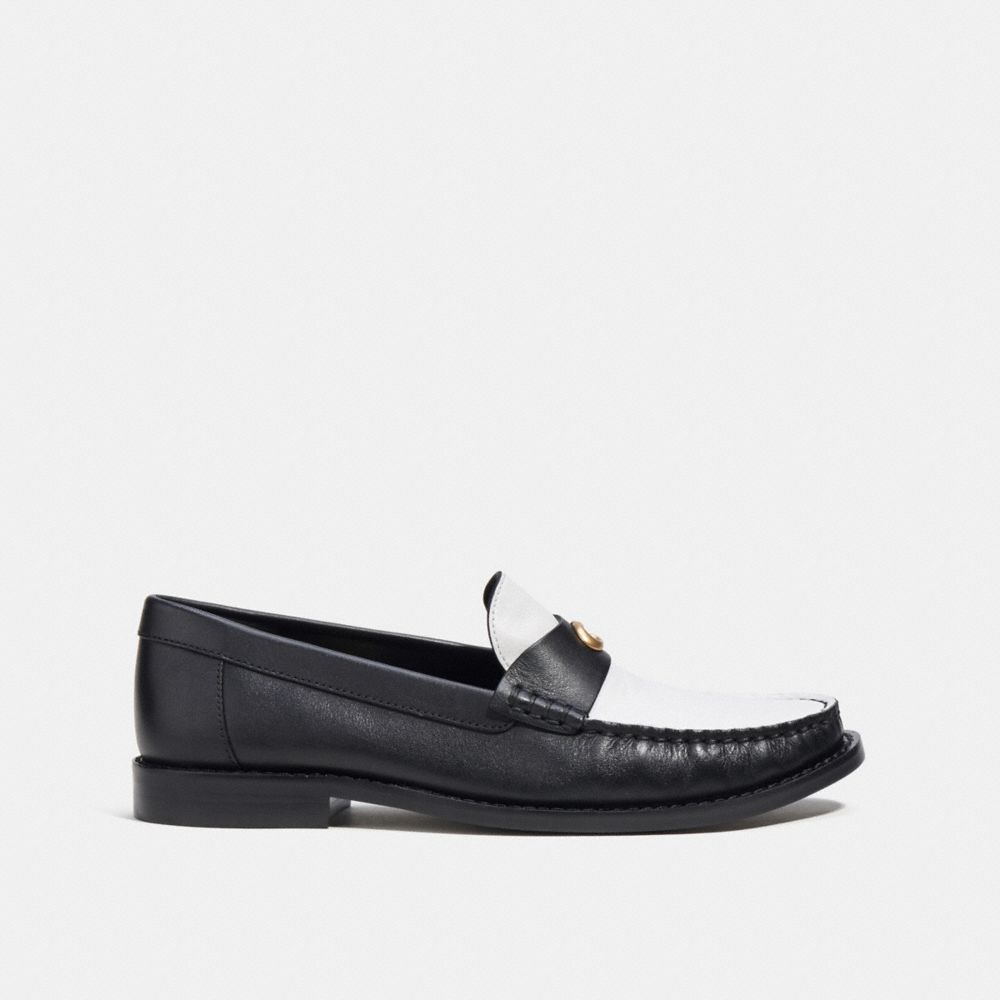 Női COACH® Jolene Loafer Fekete Fehér | HUNWE335