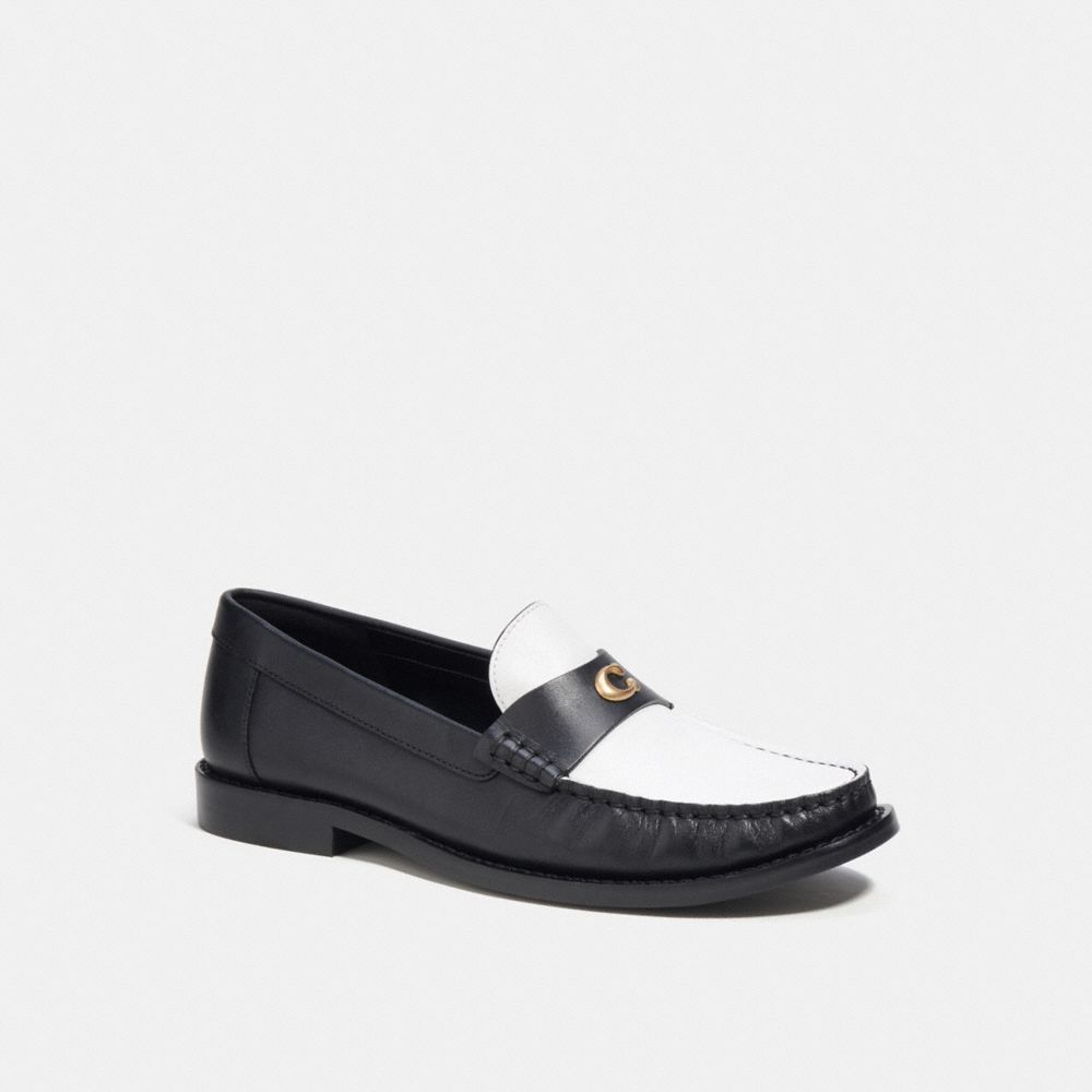 Női COACH® Jolene Loafer Fekete Fehér | HUNWE335