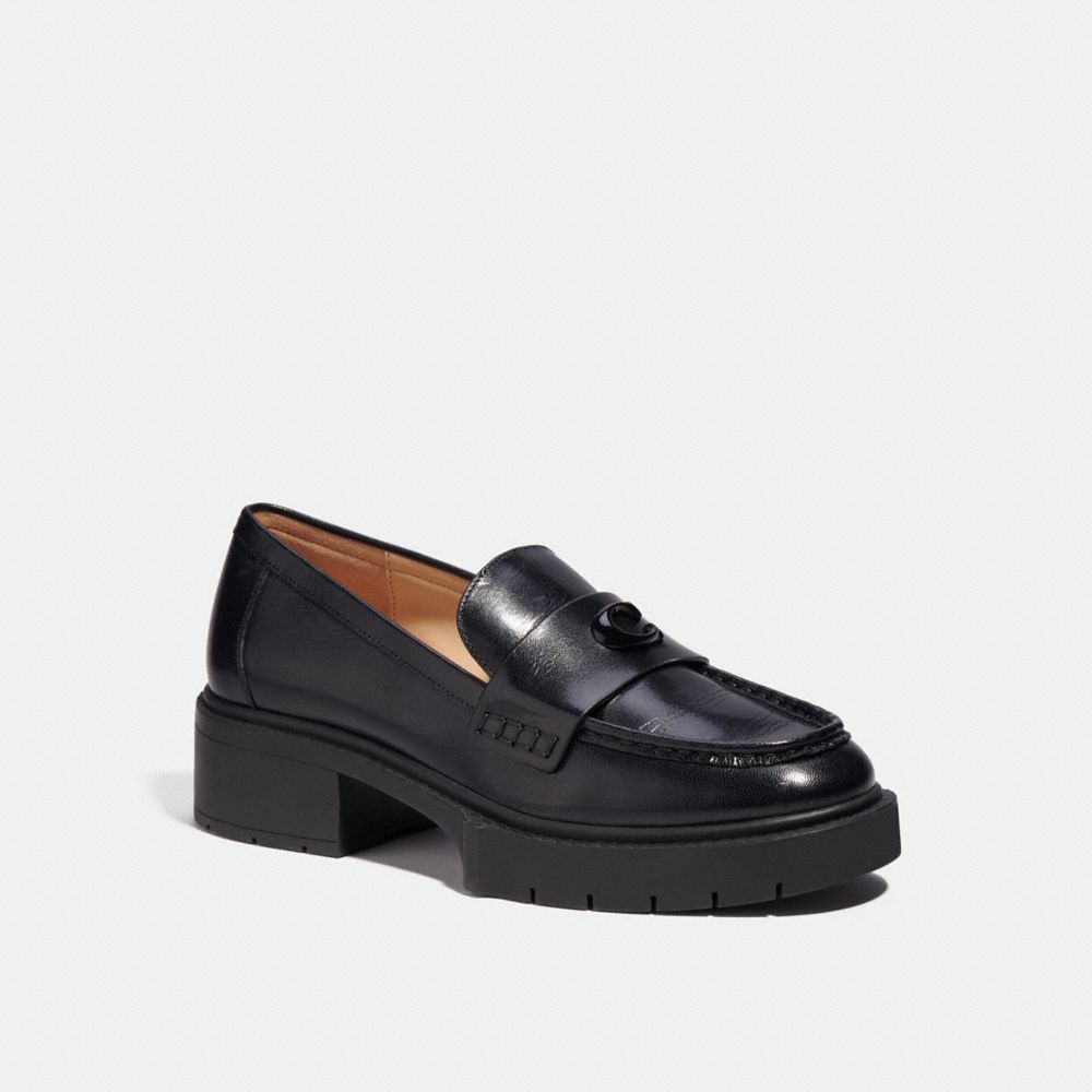 Női COACH® Leah Loafer Fekete | HUXYU339