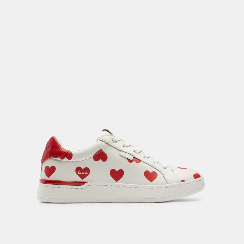 Női COACH® Lowline Low Top With Valentine's Print Sportcipő Piros | HUXYX380