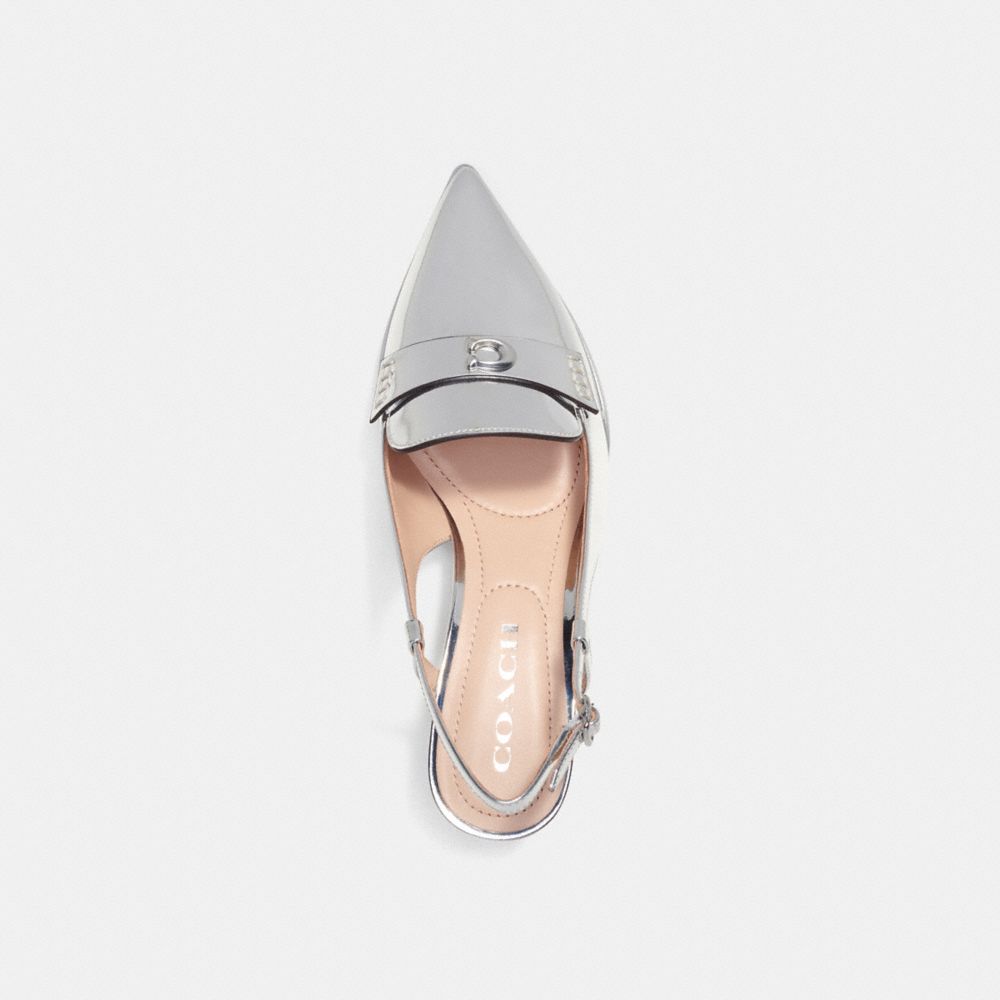 Női COACH® Nikola Hybrid Slingback In Metallic Alkalmi Cipő Titán | HULIX326