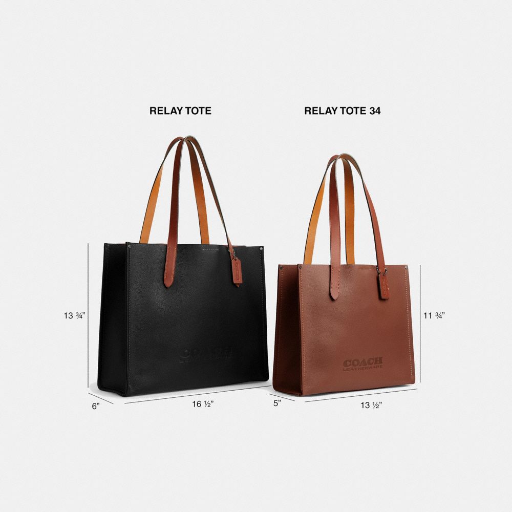 Női COACH® Relay 34 Tote Kávé | HUOKF940