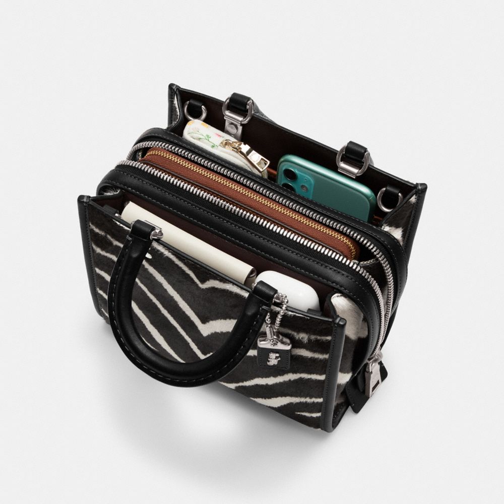 Női COACH® Rogue 20 In Haircalf With Zebra Print Válltáska Titán | HUSGL891