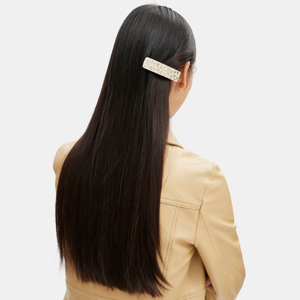 Női COACH® Signature Resin Wide Barrette Hair Arany | HUEBC570